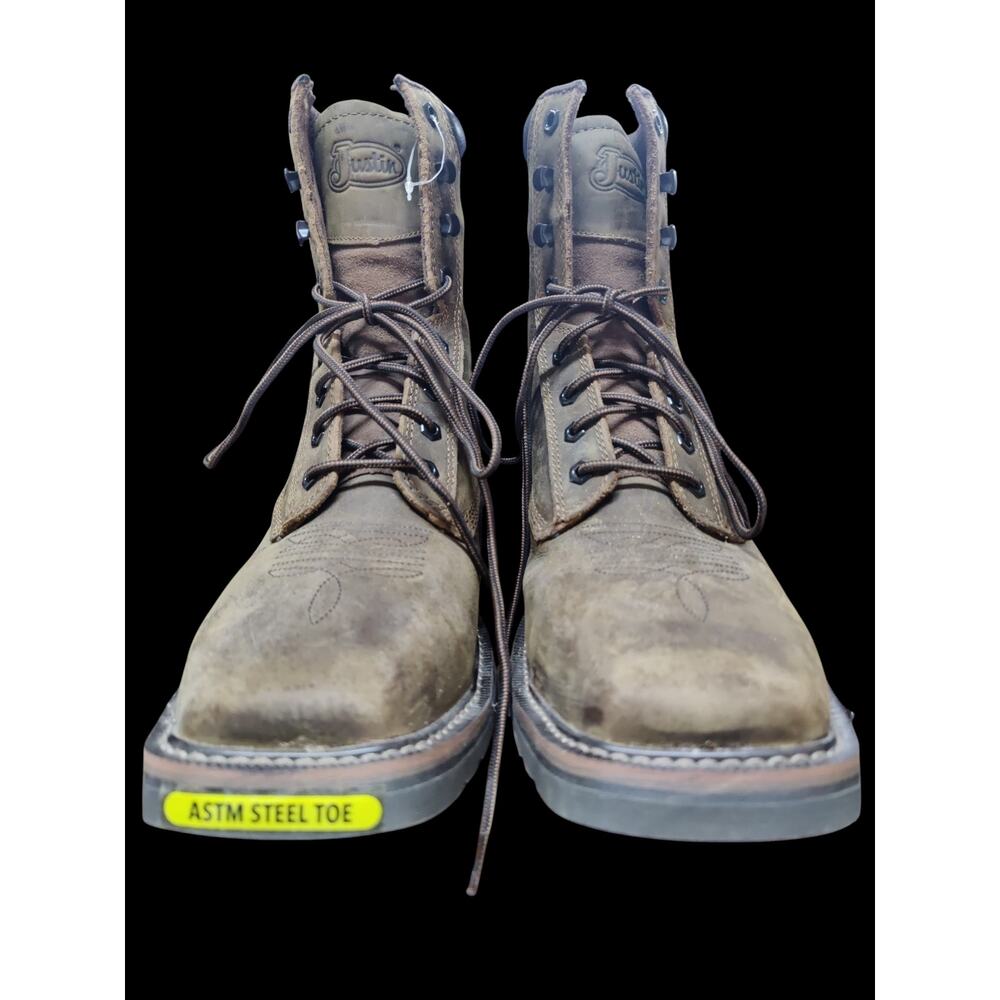 Justin Workboots mens square steel toe-size 11D